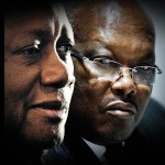 Quinze ans séparent ADO, l’aîné (à g.), de Roch Kaboré. © CHARLES PLATIAU/AFP ;  VINCENT FOURNIER/JA