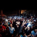 Manifestation à Al Hoceima en soutien à Nasser Zefzafi, leader de la contestation rifaine, retransmise en direct sur internet, le 8 juin. © Louis Witter