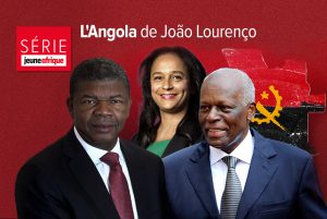 Joao Lourenco, Isabel Dos Santos et Jose Eduardo Dos Santos. © Montage JA : W. Kumm/ZUMA/REA; Massimo Sestini/ZUMA/REA; ELMOND JIYANE/AFP.