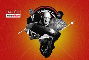 Le patron de Wagner, Evgueni Prigojine, sait pouvoir compter sur le soutien des présidents Faustin-Archange Touadéra (à g.) et Assimi Goïta. © MONTAGE JA : Pool/Wagner Group/Planet Pix/ZUMA/REA ; AFP ; ASHLEY GILBERTSON/The New York Times-REDUX-REA ; ADOBESTOCK