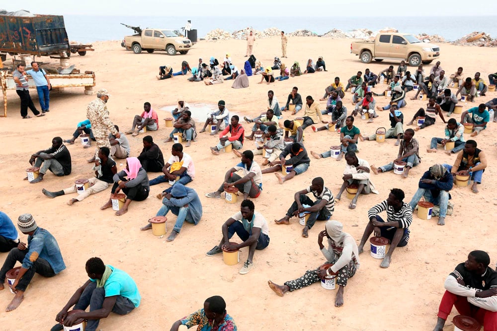 Clandestins subsahariens à Tripoli, en octobre 2015 &copy; Hazem Turkia / Anadolu Agency / AFP