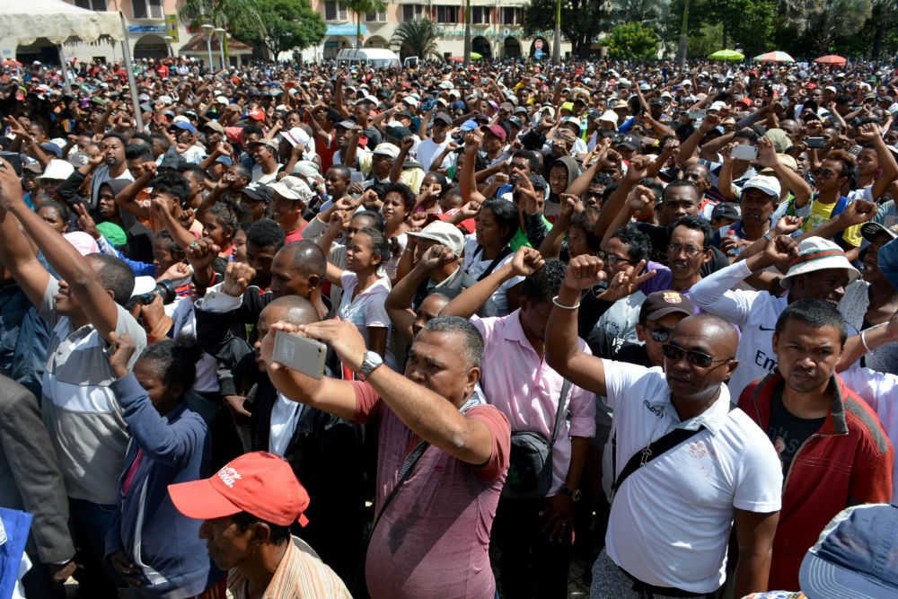 Des manifestants à Antananarivo, le 25 avril 2018. &copy; REUTERS/Clarel Faniry Rasoanaivo