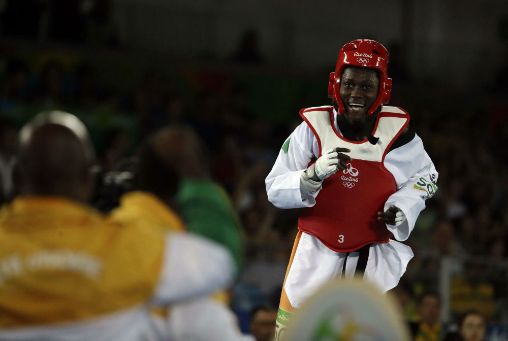 Ruth Gbagbi décroche le bronze olympique en moins de 67kg de taekwondo, le 19 août 2016 à Rio. &copy; Andrew Medichini/AP/SIPA