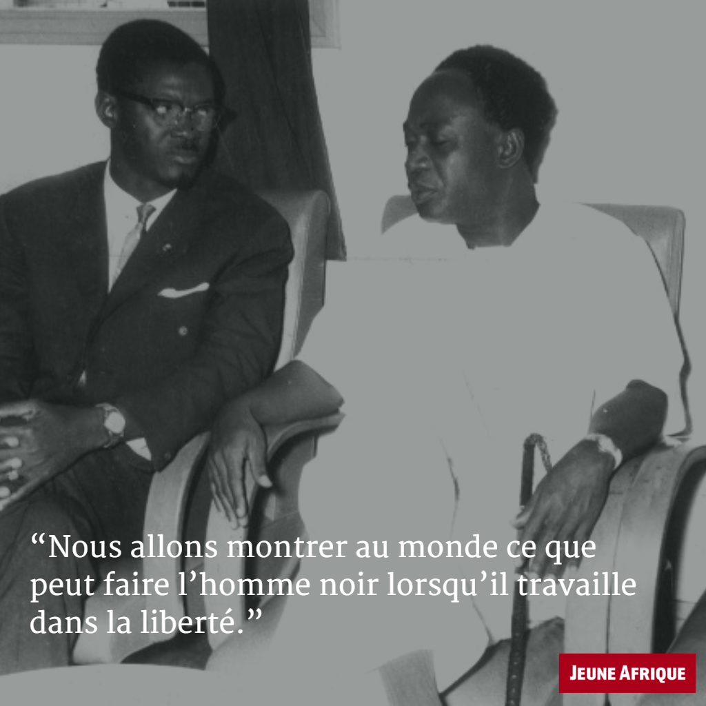 Le Congolais Patrice Lumumba et le Ghanéen Kwame Nkrumah, le 8 aout 1960, à Accra. &copy; Ghana Information/Archives J.A.