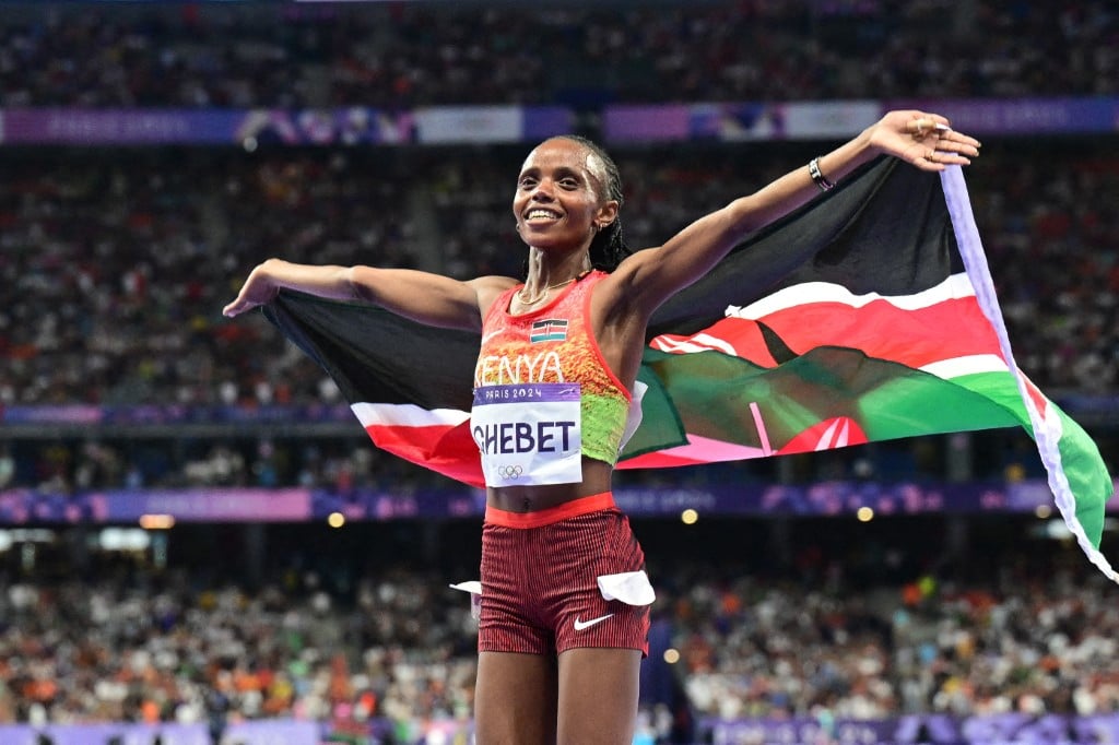 La Kényane Beatrice Chebet après son 10 000 mètres. &copy; Mehmet Murat Onel / ANADOLU / Anadolu via AFP