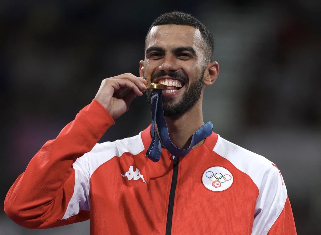 Le Tunisien Firas Katoussi se pare d'or. &copy; BELLO / GETTY IMAGES EUROPE / Getty Images via AFP