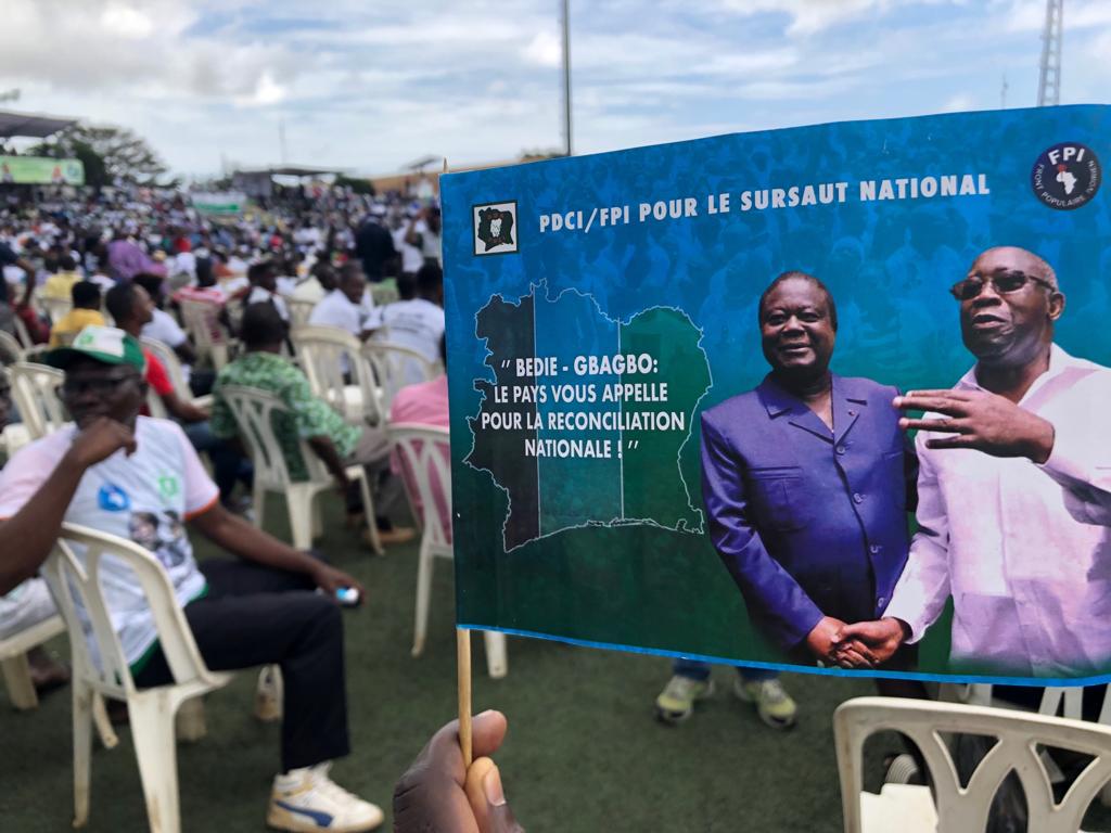 Lors du meeting commun du FPI et du PDCI, à Abidjan le samedi 14 septembre 2019. &copy; Anna Sylvestre-Treiner pour Jeune Afrique