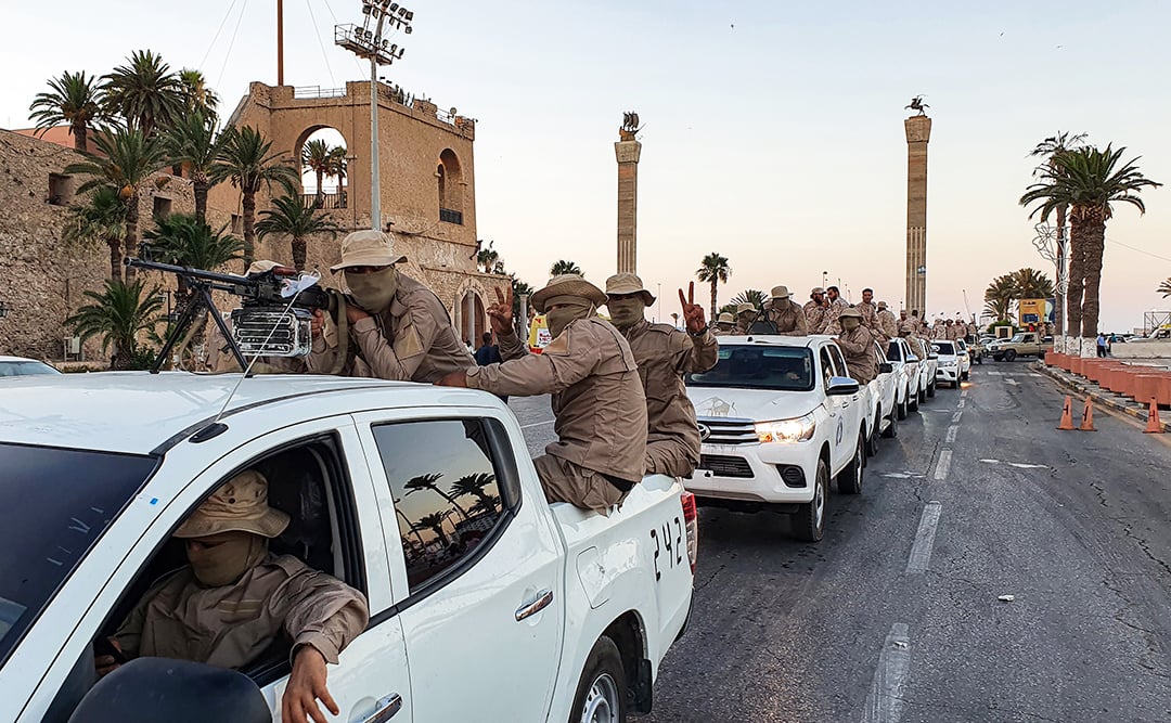 Des véhicules de la "Brigade de Tripoli", loyale au GNA, le 10 juillet 2020, à Tripoli en Libye. &copy; Mahmud TURKIA/AFP