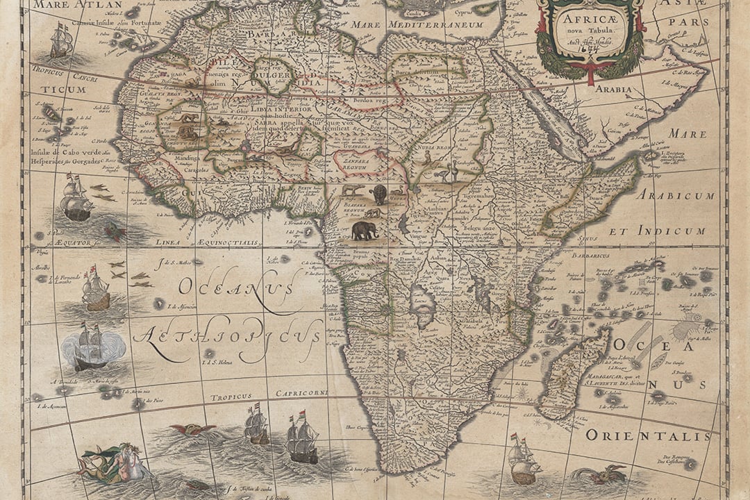 Africae nova tabula (nouvelle carte de l'Afrique), par Henricus Hondius et Jan Jansson (1644). &copy; Musée d&rsquo;histoire de Nantes