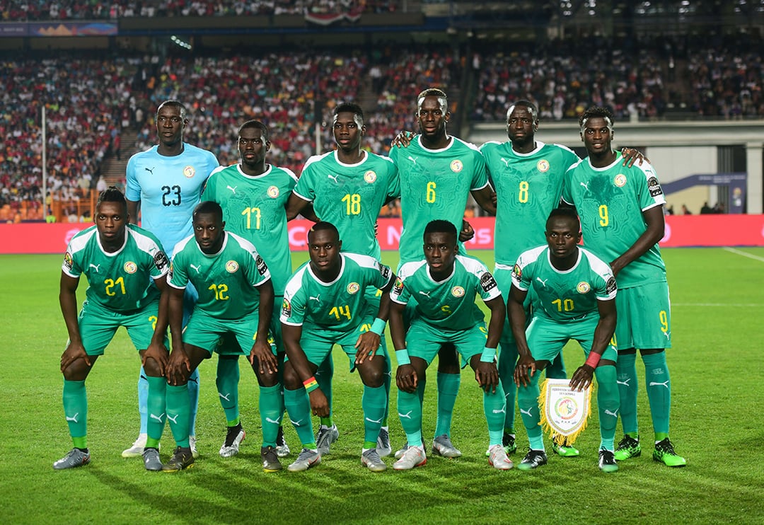 Les Lions de la Teranga lors de la finale de la CAN contre l'Algérie, le 19 juillet 2019, au Caire &copy; Wu Huiwo/CHINE NOUVELLE/SIPA