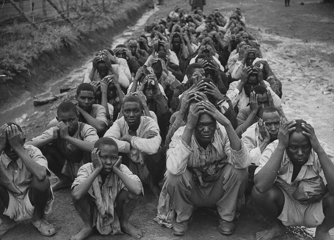 Prisonniers Mau Mau, détenus par les colons britanniques &copy; Terence Spencer/The LIFE Images Collection via Getty Images