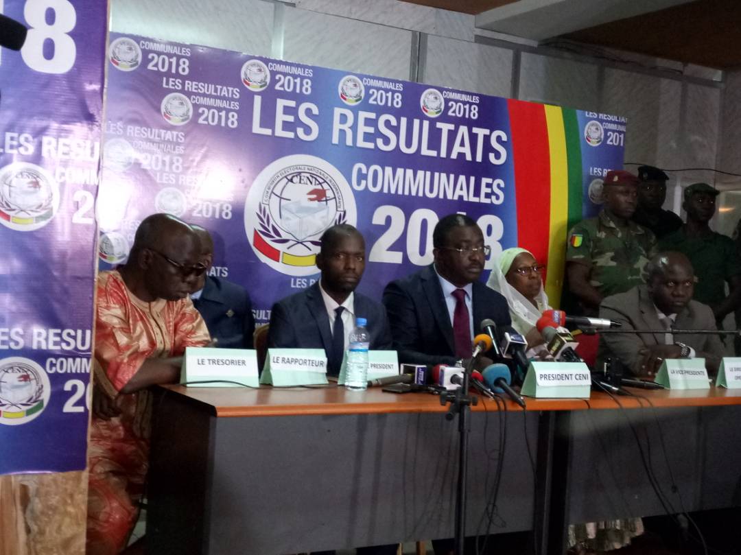La Ceni, lors de la proclamation des résultats des élections du 4 février en Guinée. &copy; Diawo Barry pour Jeune Afrique