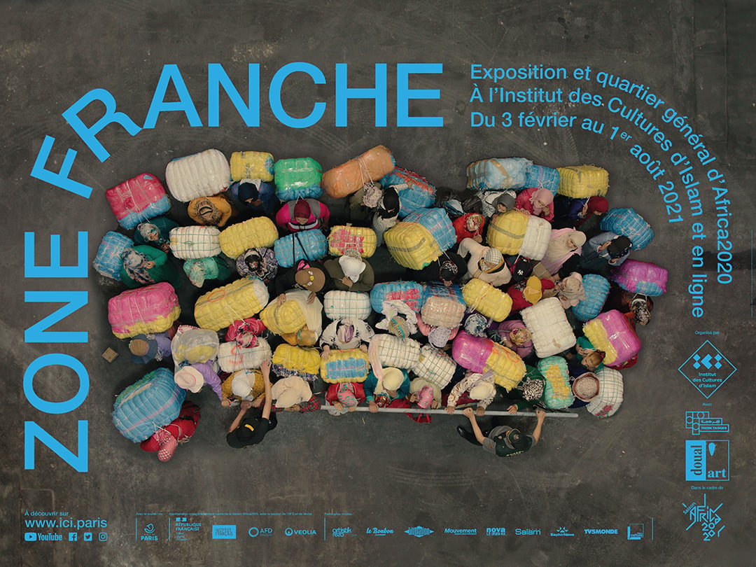 Affiche de l’exposition Zone Franche à l’Institut des cultures d’islam, 56 rue Stephenson et 19 rue Léon, à Paris, jusqu'au 1er août 2021 &copy; DR