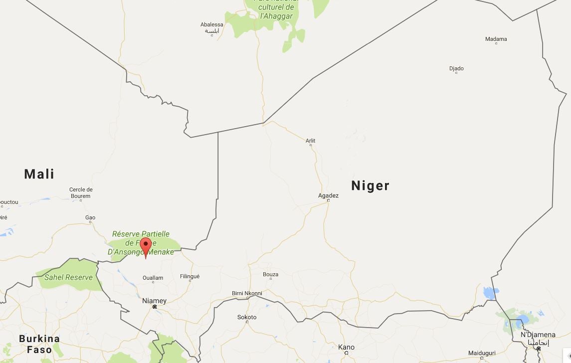 L'attaque a eu lieu non loin de la frontière avec le Mali. &copy; Google Maps