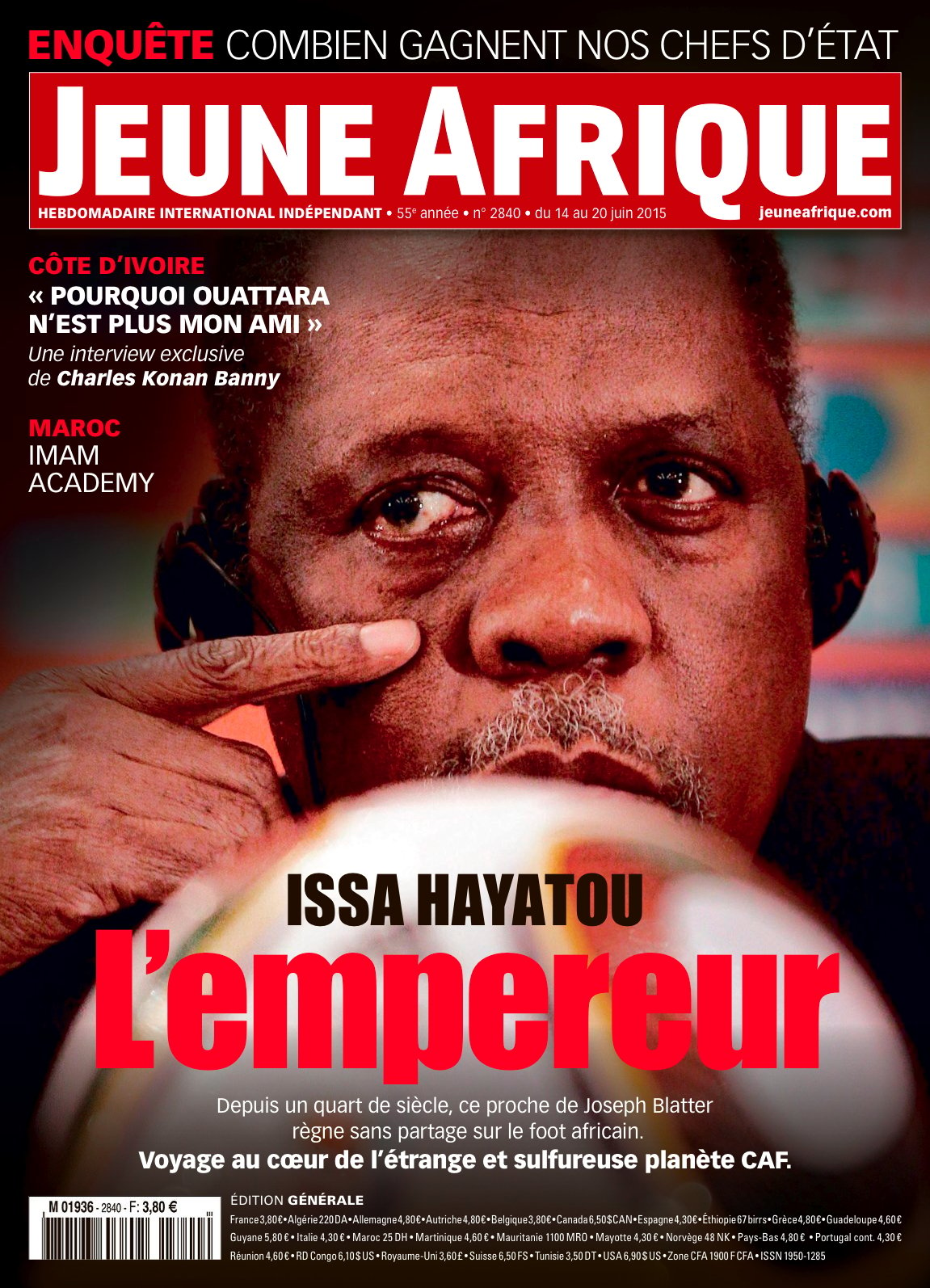 Jeune Afrique n°2840, du 14 au 20 juin 2015.