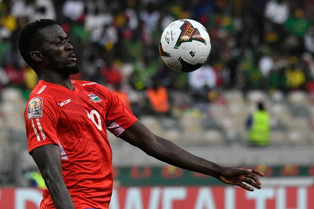 L’attaquant gambien Musa Barrow fait partie des joueurs sélectionnés pour la CAN 2024. © Issouf Sanogo / AFP