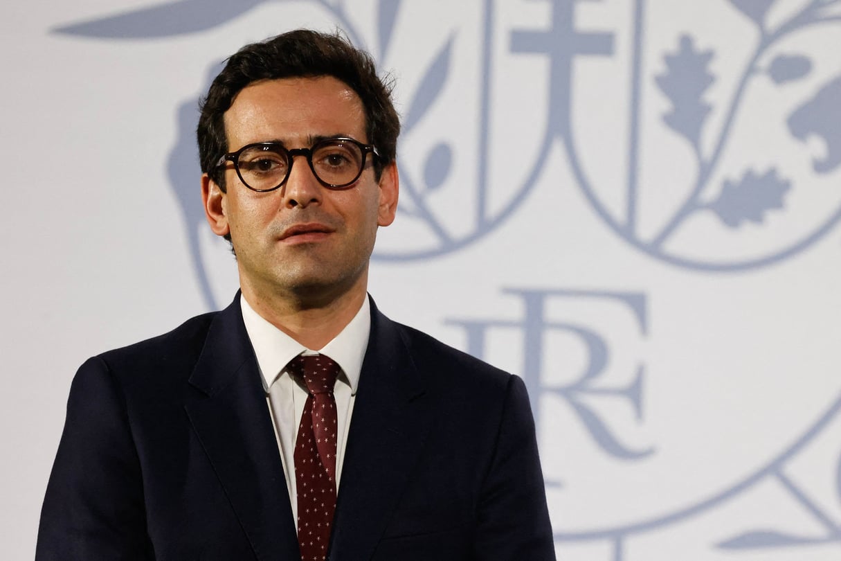 Le ministre français de l’Europe et des Affaires étrangères, Stéphane Séjourné, à São Paulo, au Brésil, le 27 mars 2024. © Ludovic MARIN / AFP