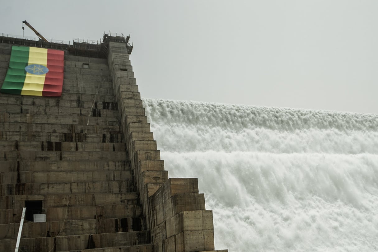 Le Grand barrage de la Renaissance (GERD) fournit 17 % de l’électricité du réseau national éthiopien. © Amanuel SILESHI / AFP