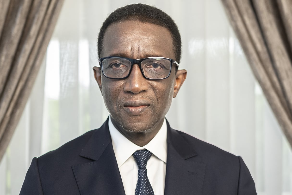 Le Premier ministre sénégalais, Amadou Ba, à Dakar, le 5 octobre 2023. © Sylvain Cherkaoui pour JA
