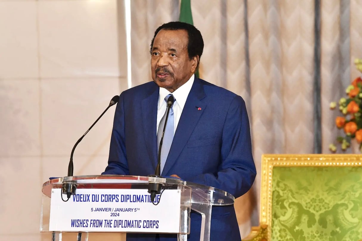 Le président Paul Biya, lors de la présentation des vœux du corps diplomatique, le 5 janvier 2024. © Paul Biya Facebook