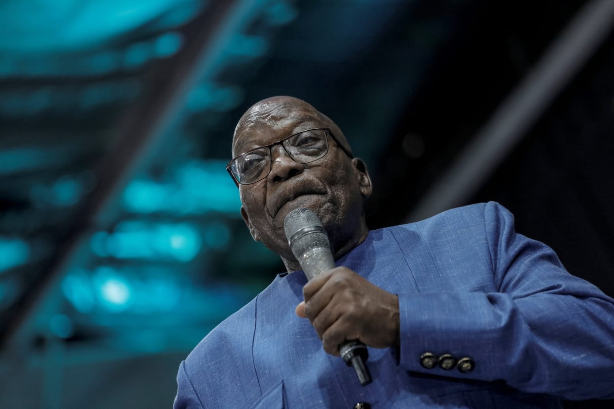 L’ancien président sud-africain, Jacob Zuma, à Phillipi, près du Cap, le 10 mars 2024. © GIANLUIGI GUERCIA / AFP
