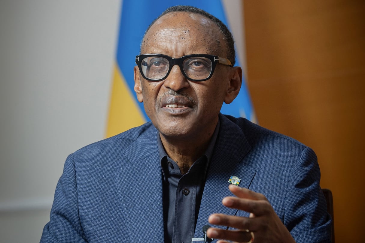 Le président rwandais Paul Kagame, à Kigali, le 14 mars 2024. &copy; Vincent Fournier pour JA