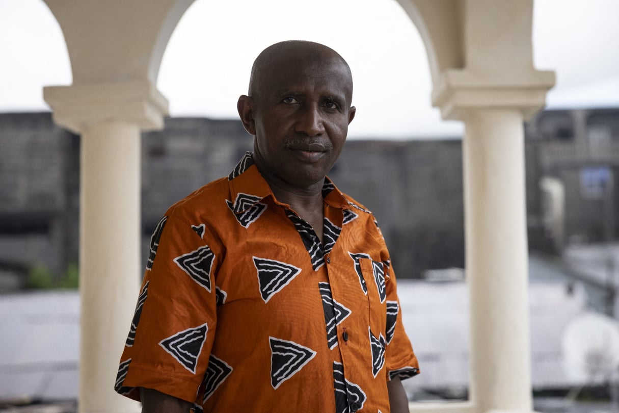 Daoudou Abdallah Mohamed, ancien maire de la capitale et candidat à la présidentielle pour le parti Orange, à Moroni, le 18 janvier 2024. © Olympia de Maismont / AFP