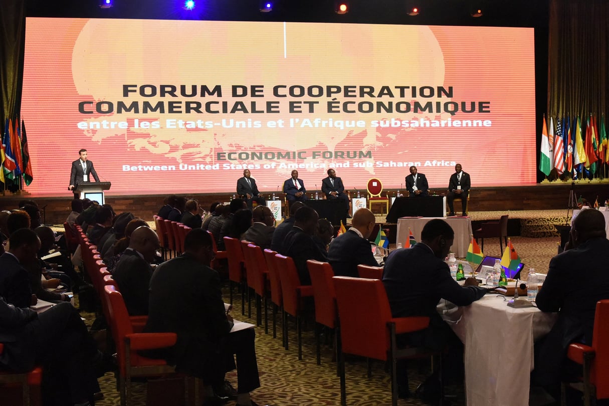 Cérémonie d’ouverture du 18e forum de l’African Growth and Opportunity Act (Agoa) à Abidjan, le 5 août 2019. © ISSOUF SANOGO/AFP