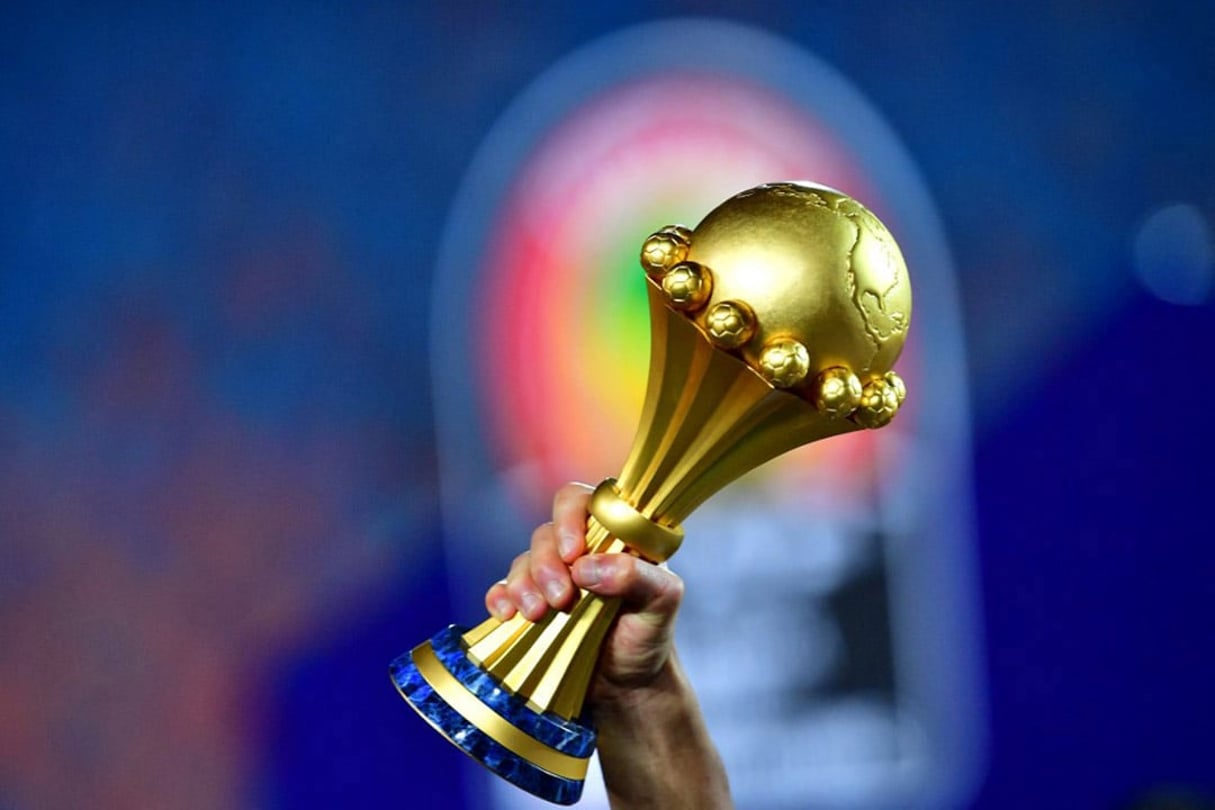 Le trophée de la Coupe d’Afrique des nations. © Giuseppe Cacace/AFP