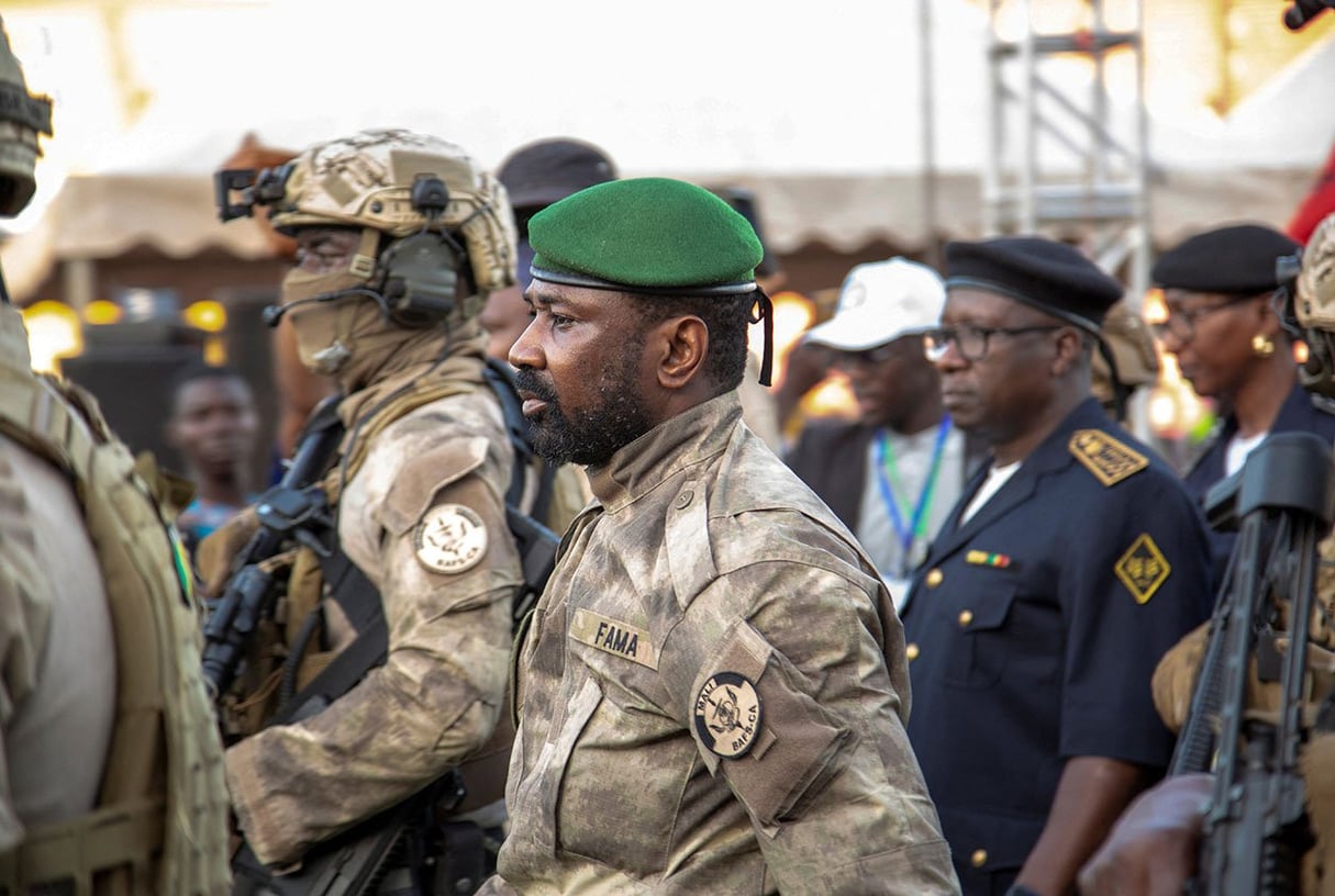 Assimi Goïta, le chef de la junte au Mali, le 16 juin 2023. © REUTERS/Fatoma Coulibaly
