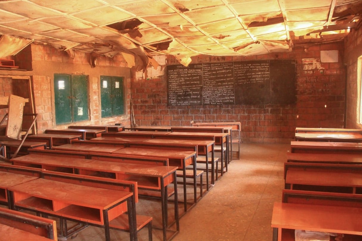 La salle de classe de Kuriga où les élèves se sont fait enlever. © Haidar Umar / AFP