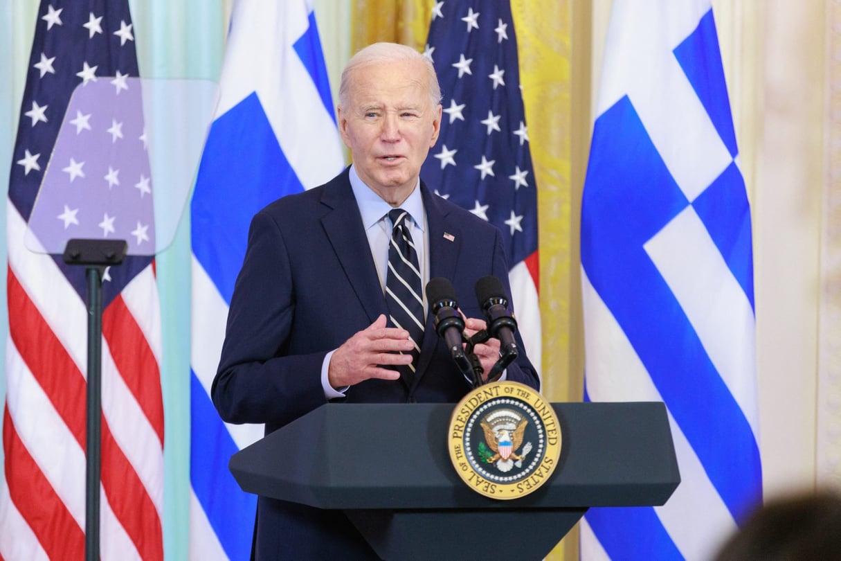Le président Joe Biden le 4 avril à la Maison Blanche. © Photo by Bryan Olin Dozier / NurPhoto / NurPhoto via AFP