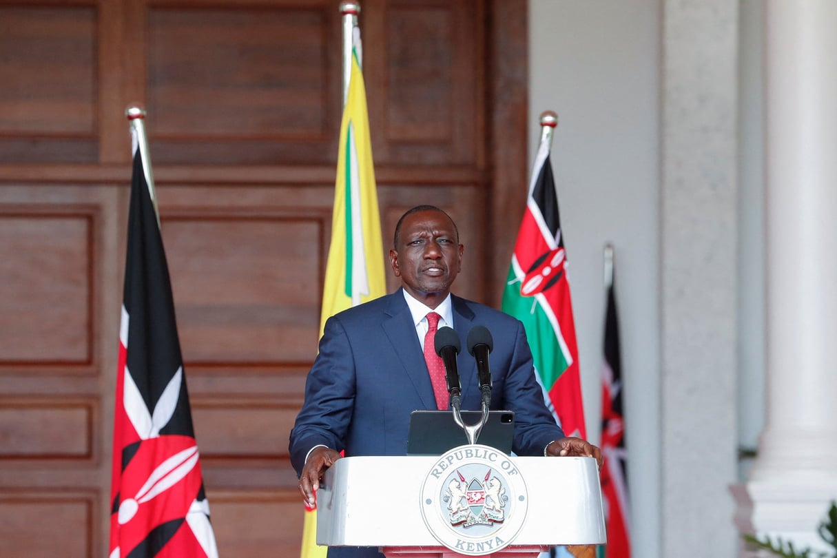 Le président kényan William Ruto au palais d’État, à Nairobi, le 11 juillet 2024. © Thomas Mukoya/Reuters