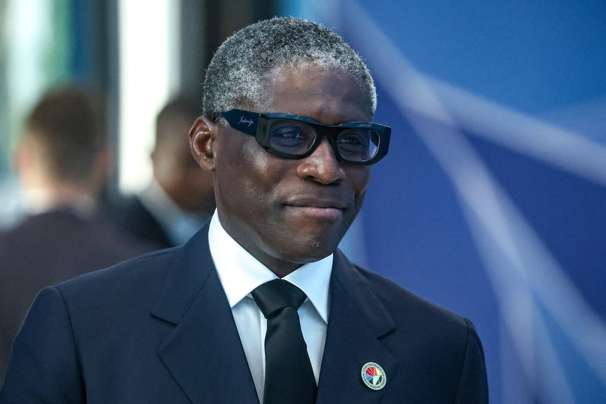 Teodoro Nguema Obiang Mangue, dit Teodorín, vice-président de Guinée équatoriale et fils du chef de l’État, lors du sommet Russie-Afrique de Saint-Pétersbourg, le 27 juillet 2023. Equatorial Guinea’s Vice President Teodoro Nguema Obiang Mangue arrives for the plenary session of the Russia-Africa Economic and Humanitarian Forum at the ExpoForum Convention and Exhibition Centre. St Petersburg, Russia, July 27, 2023. 
© Stanislav Krasilnikov/Tass/ABC/Andia.fr