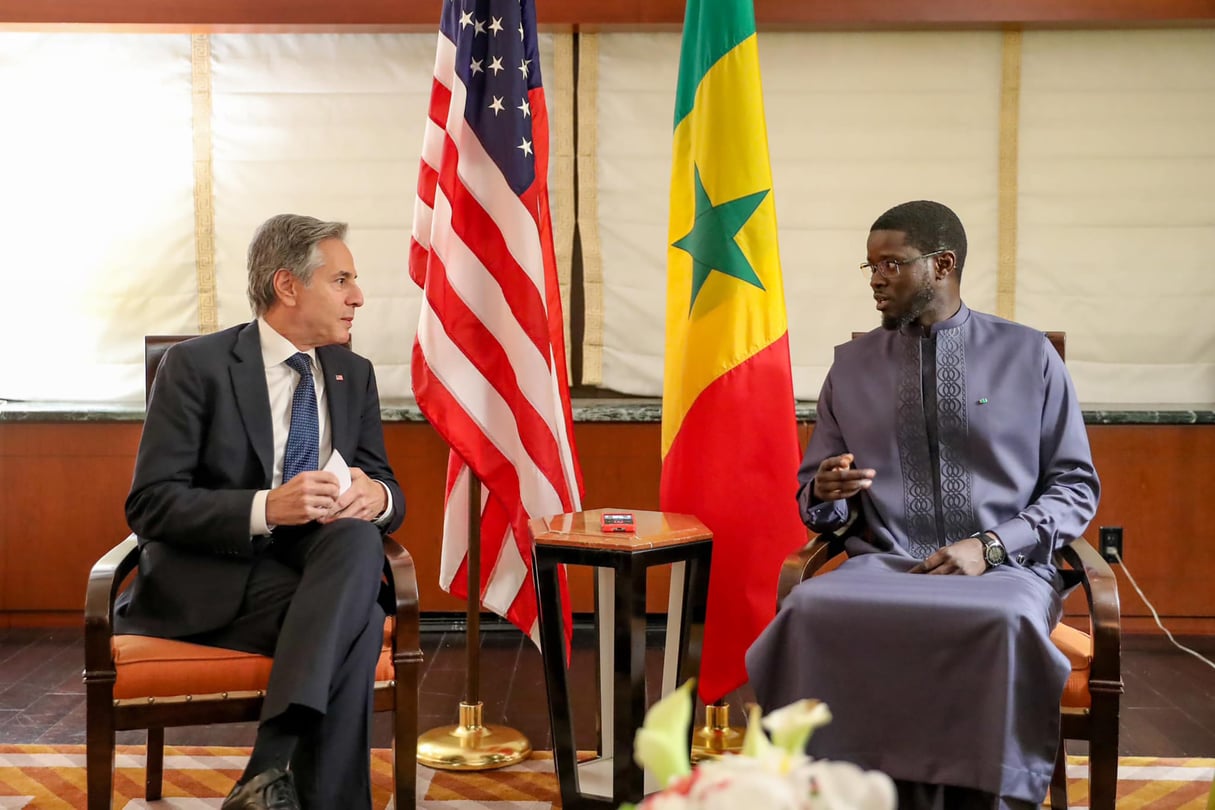 Le président Bassirou Diomaye Faye a reçu en audience le secrétaire d’État américain, Antony Blinken, à New York, le 24 septembre 2024. © Présidence de la République du Sénégal