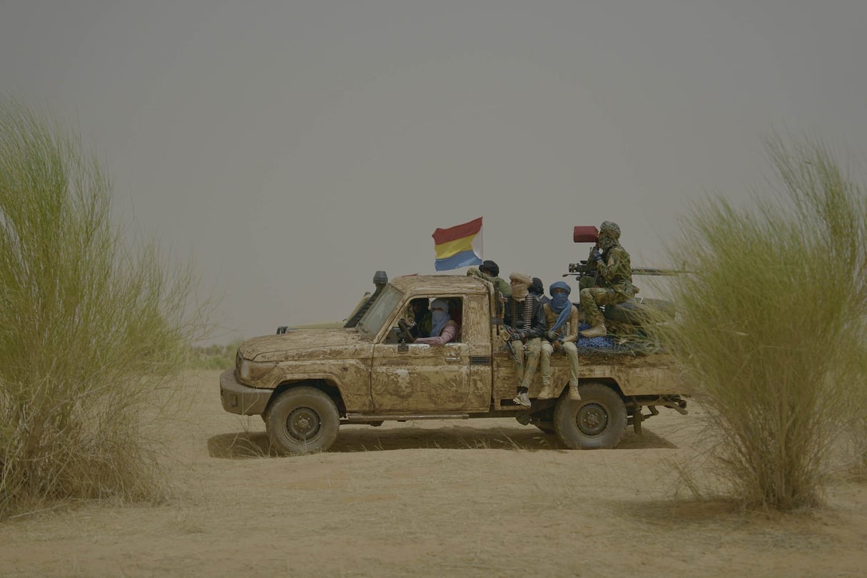 Un pickup transportant des combattants du Front de libération de l’Azawad, Au mali.