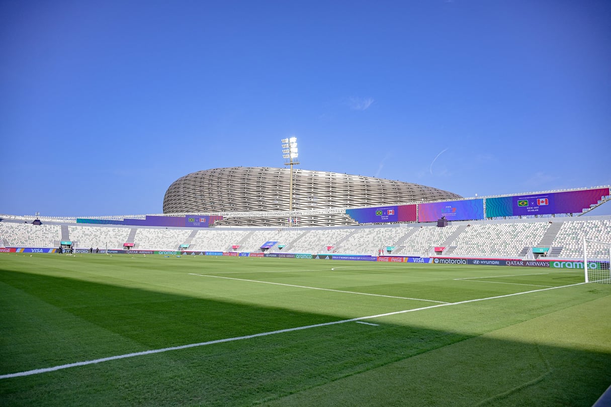 Vue générale du match de quart de finale de la Coupe du Monde Féminine U17 de la FIFA, Maroc 2025, opposant le Brésil au Canada à Rabat, au Maroc, le 1er novembre 2025, au Stade Olympique.