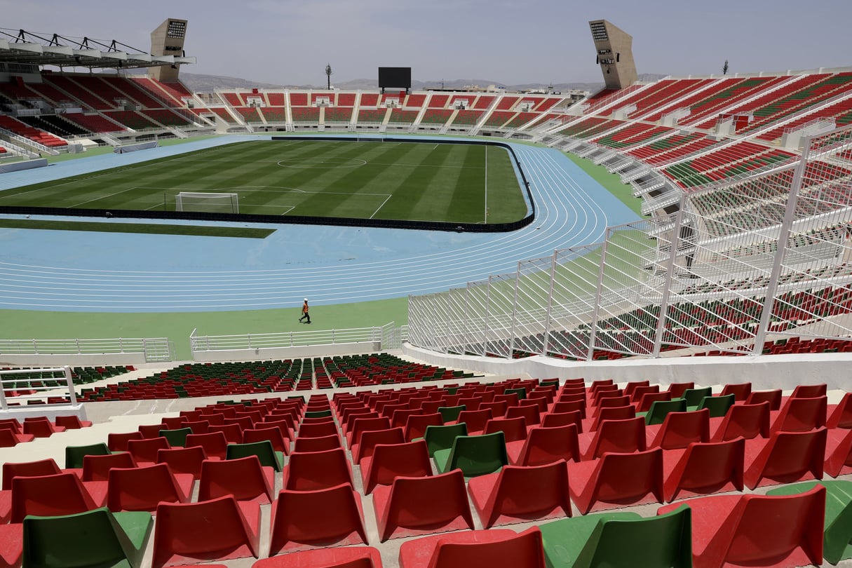 Une vue du stade de Fès après sa rénovation en prévision de la Coupe d’Afrique des nations 2025, au Maroc.