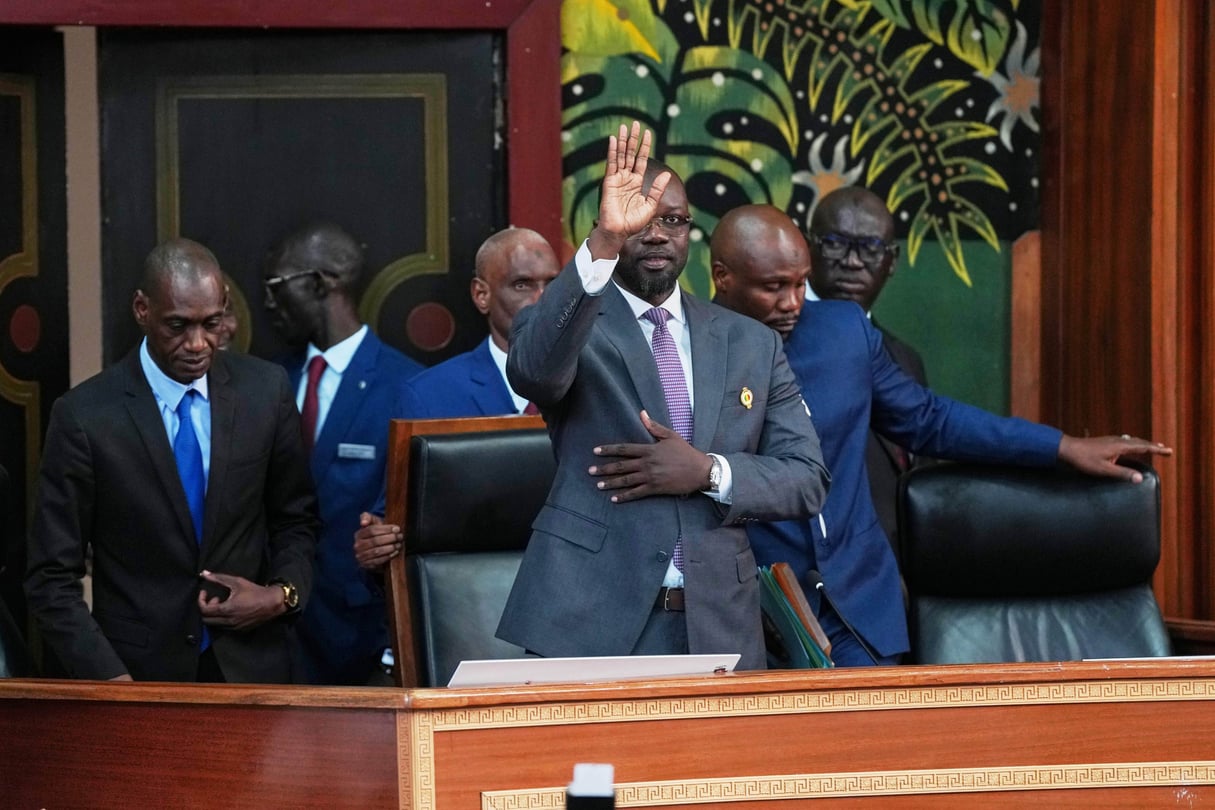 Ousmane Sonko, à Dakar, le 26 mai 2026, jour de son élection à la présidence de l'Assemblée nationale du Sénégal.