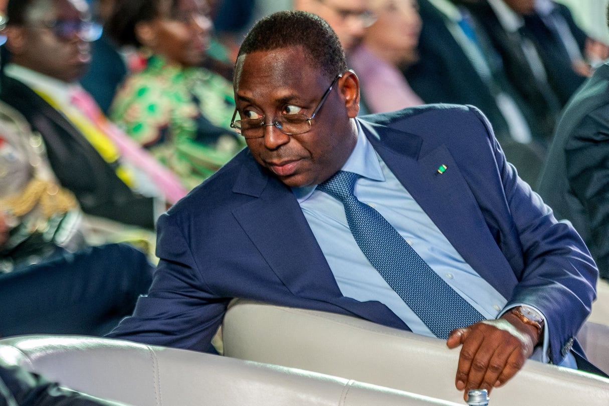 Le président sénégalais Macky Sall à Kigali, le 18 décembre 2023. © REUTERS/Jean Bizimana