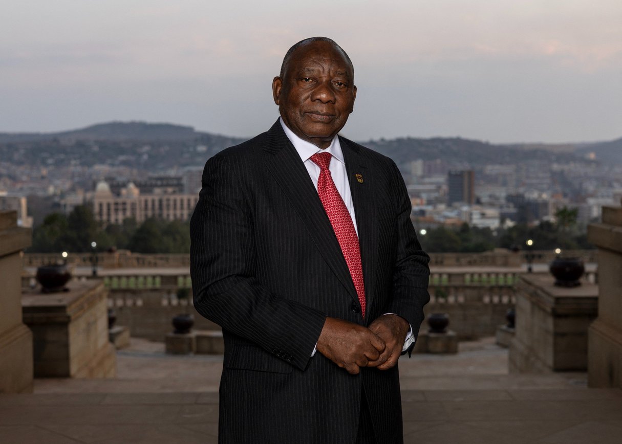 Le président sud-africain, Cyril Ramaphosa, pose à l’Union Buildings, à Pretoria, le 13 septembre 2024.