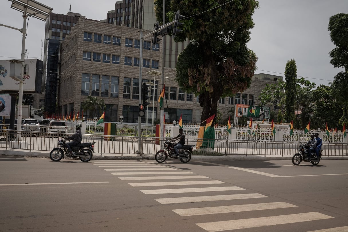 Le mouvement de grève générale en Guinée s’est traduit par une presque paralysie de la capitale, Conakry (ici en septembre 2023). © Annika Hammerschlag/Anadolu via AFP.