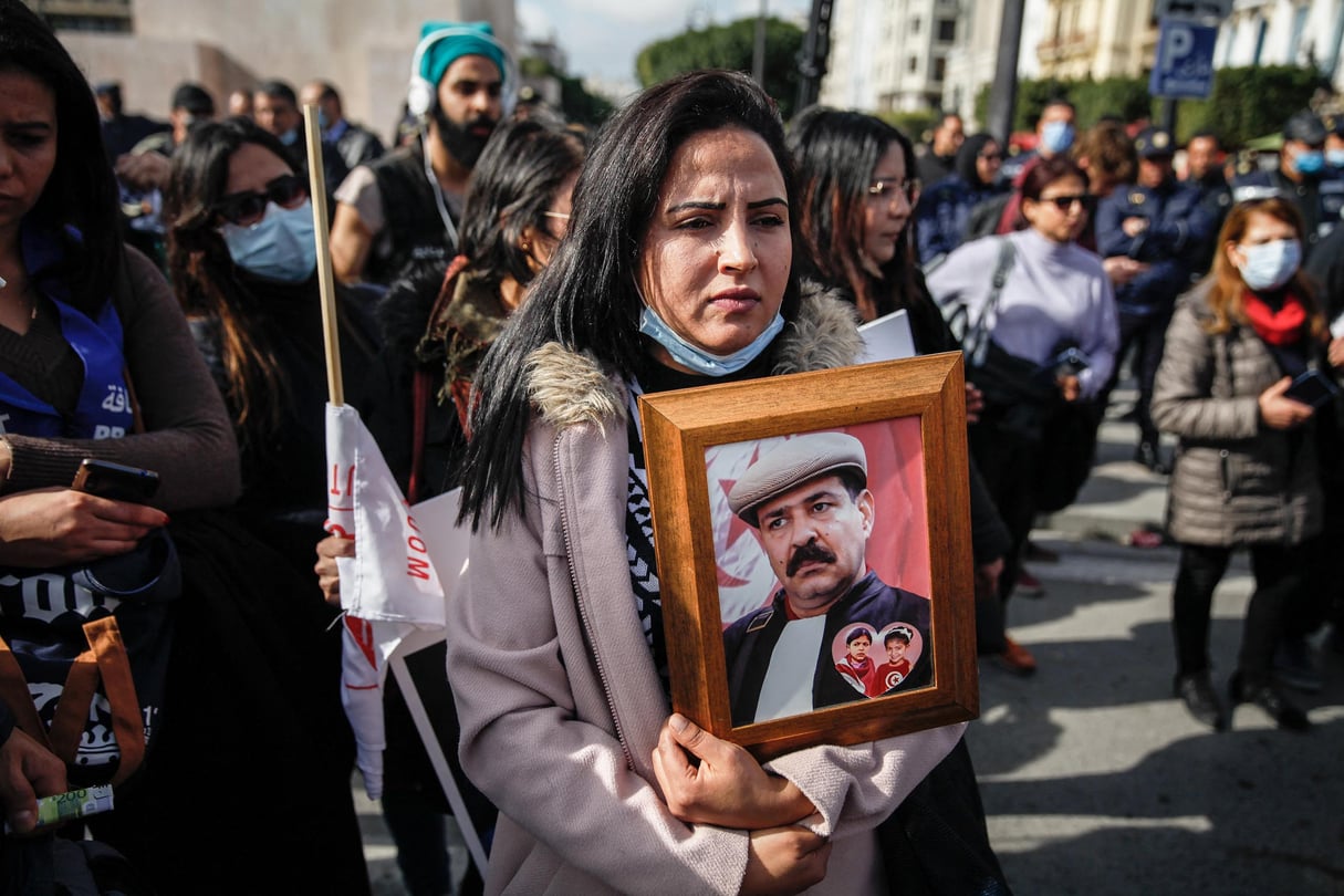 Chokri Belaïd, avocat tunisien et opposant politique au parti Ennahdha, avait été tué en 2013. © Chedly Ben Ibrahim/NurPhoto/AFP
