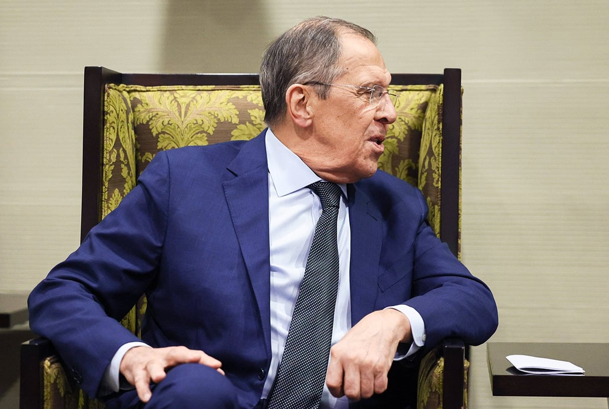 Le ministre russe des Affaires étrangères, Sergueï Lavrov, en Afrique du Sud, en janvier 2023. © Russian Foreign Ministry Press Service.