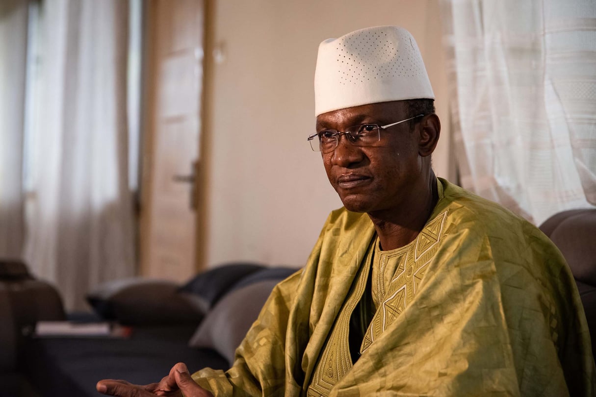 Le Premier ministre malien, Choguel Maïga, à Bamako, en octobre 2021. © Nicolas Remene/Le Pictorium pour JA
