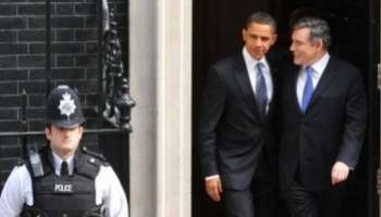 Gordon Brown et Barack Obama, le 1er avril 2009 à Londres © AFP