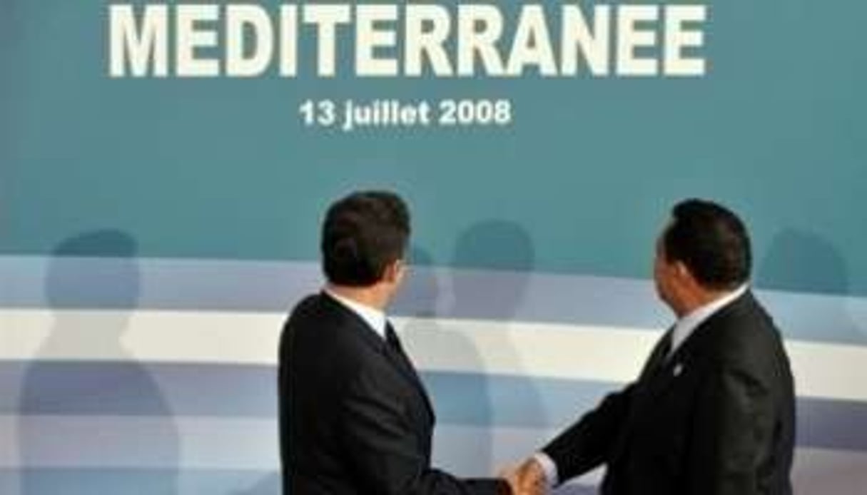 Nicolas Sarkozy et Hosni Moubarak, lors du sommet de juillet 2008 © AFP