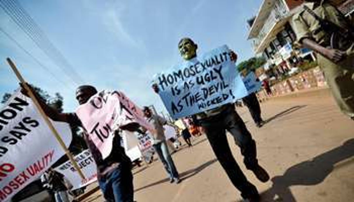Manifestation anti-homosexuels à Kampala, en décembre dernier © The New-York Times