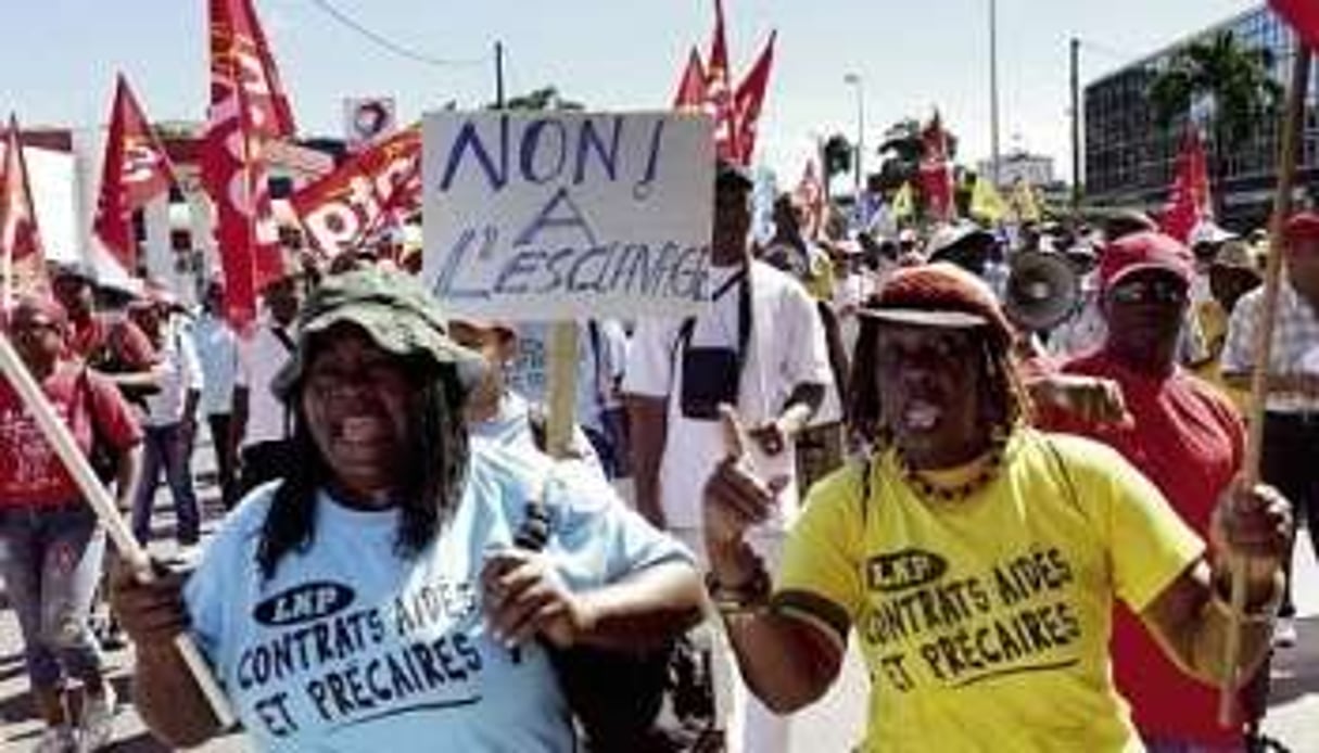 Manifestation antigouvernementale à Pointe-à-Pitre (Guadeloupe), le 9 janvier © Julien Tack/AFP Photo