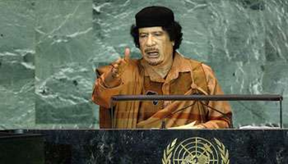 Mouammar Kaddafi devant l’assemblée générale de l’ONU, le 23 septembre 2009, à New York © ONU